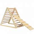 Costway Foldable Wooden Climbing Triangle Indoor with Ladder for Toddler Baby