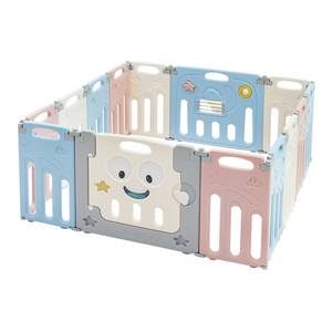 Costway 14-Panel Foldable Baby Playpen Kids Activity Centre