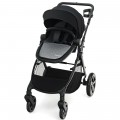 Image of Costway Foldable High Landscape Baby Stroller with Reversible Reclining Seat