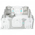 Image of Costway 14-Panel Foldable Baby Activity Centre Playpen