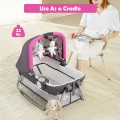 Costway 4-in-1 Convertible Portable Baby Playard Newborn Napper with Music and Toys