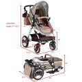 Costway Folding Aluminum Baby Stroller Baby Jogger with Diaper Bag