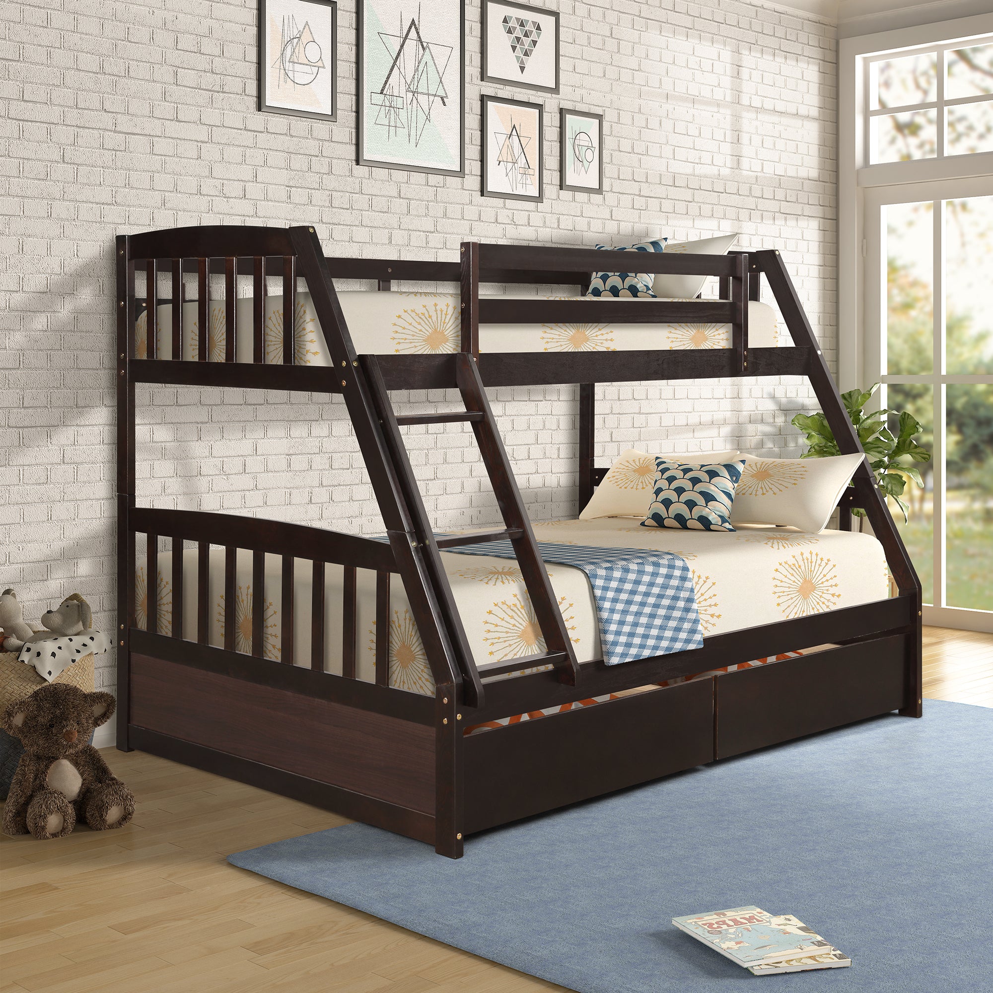 Topmax Twin Over Full Bunk Bed with Storage