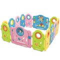 Costway 16 Panel Activity Center Baby Playpen with Gate