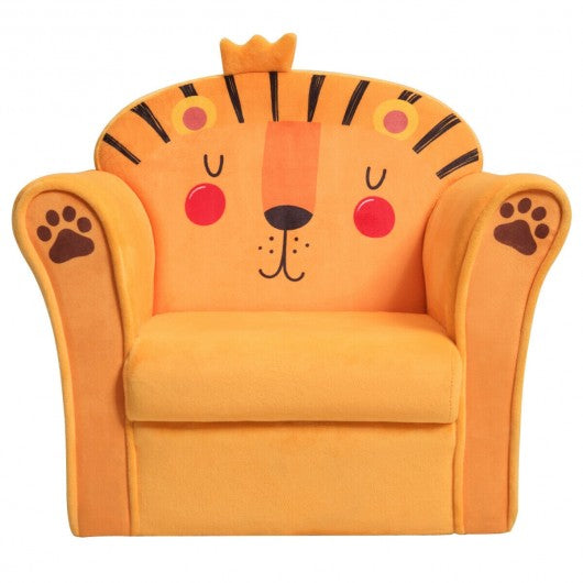 Costway Kids Armrest Lion Upholstered Sofa