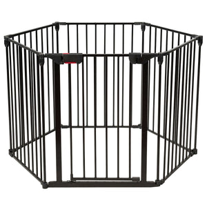 Costway 6 Panel Wall-mount Adjustable Baby Safe Metal Fence Barrier