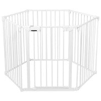 Costway 6 Panel Wall-mount Adjustable Baby Safe Metal Fence Barrier