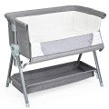 Costway Adjustable Baby Bedside Crib with Large Storage
