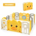 Costway 16-Panel Foldable Baby Playpen with Sound