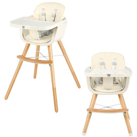3 in 1 Convertible Wooden High Chair with Cushion