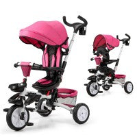 Costway 6-in-1 Detachable Kids Baby Stroller Tricycle with Canopy and Safety Harness