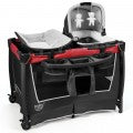 Costway 4-in-1 Convertible Portable Baby Play yard with Toys and Music Player