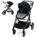 Costway Foldable High Landscape Baby Stroller with Reversible Reclining Seat