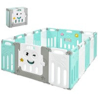 Image of Costway 16-Panel Foldable Baby Playpen Kids Activity Centre