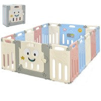 Costway 16-Panel Foldable Baby Playpen Kids Activity Centre