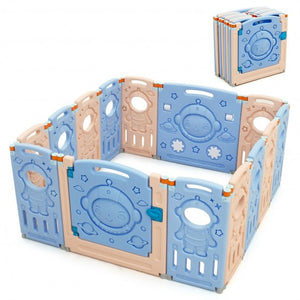 Costway Foldable Baby Playpen Kids Activity Center with Lockable Door