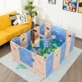Image of Costway Foldable Baby Playpen Kids Activity Center with Lockable Door