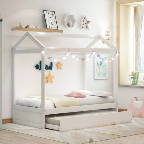 Image of Kids House Bed with Trundle