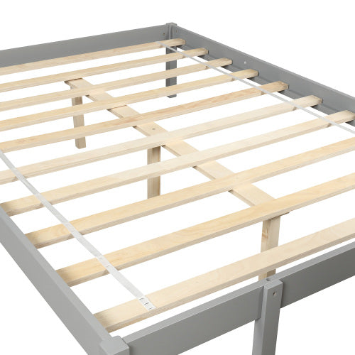 Twin over full bunk bed ( Gray ）