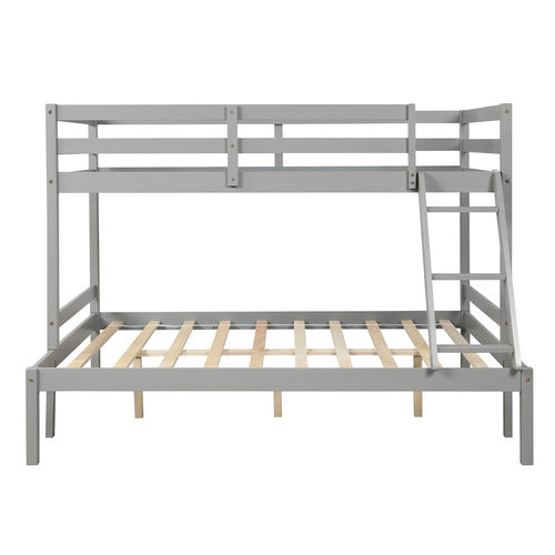 Twin over full bunk bed ( Gray ）