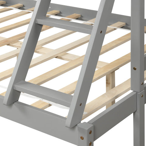 Image of Twin over full bunk bed ( Gray ）
