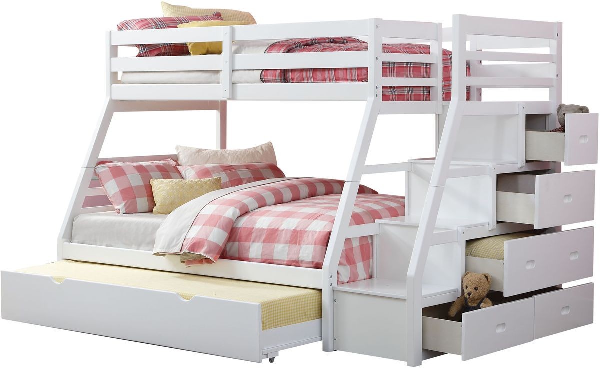 ACME Jason Twin/Full Bunk Bed with Storage Ladder/Trundle
