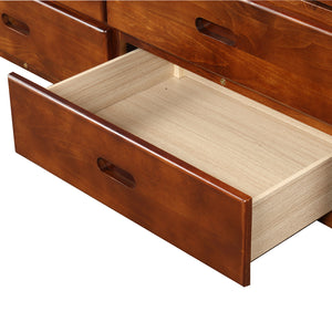 Oris Fur. Twin Size Platform Storage Bed Solid Wood Bed with 6 Drawers in Walnut
