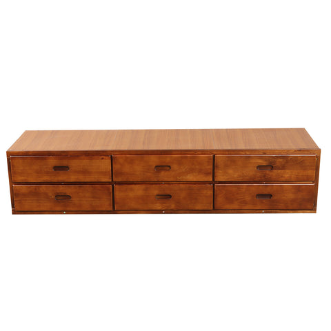 Image of Oris Fur. Twin Size Platform Storage Bed Solid Wood Bed with 6 Drawers in Walnut