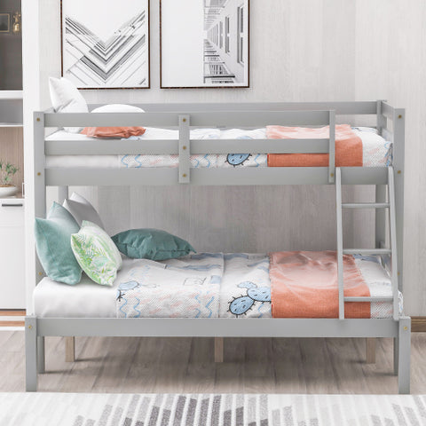 Image of Twin over full bunk bed ( Gray ）