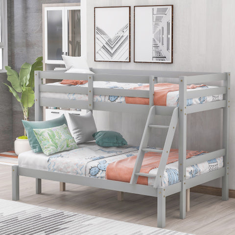 Image of Twin over full bunk bed ( Gray ）