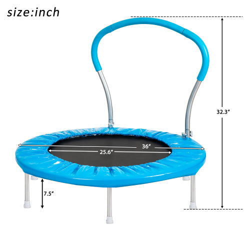 Kaba Kids 36" TRAMPOLINE WITH HANDLE(BL)-METAL