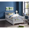 Twin Bed with Trundle For Kids and Toddlers in Grey or White