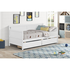 Kaba Kids Daybed with 2 drawers, White
