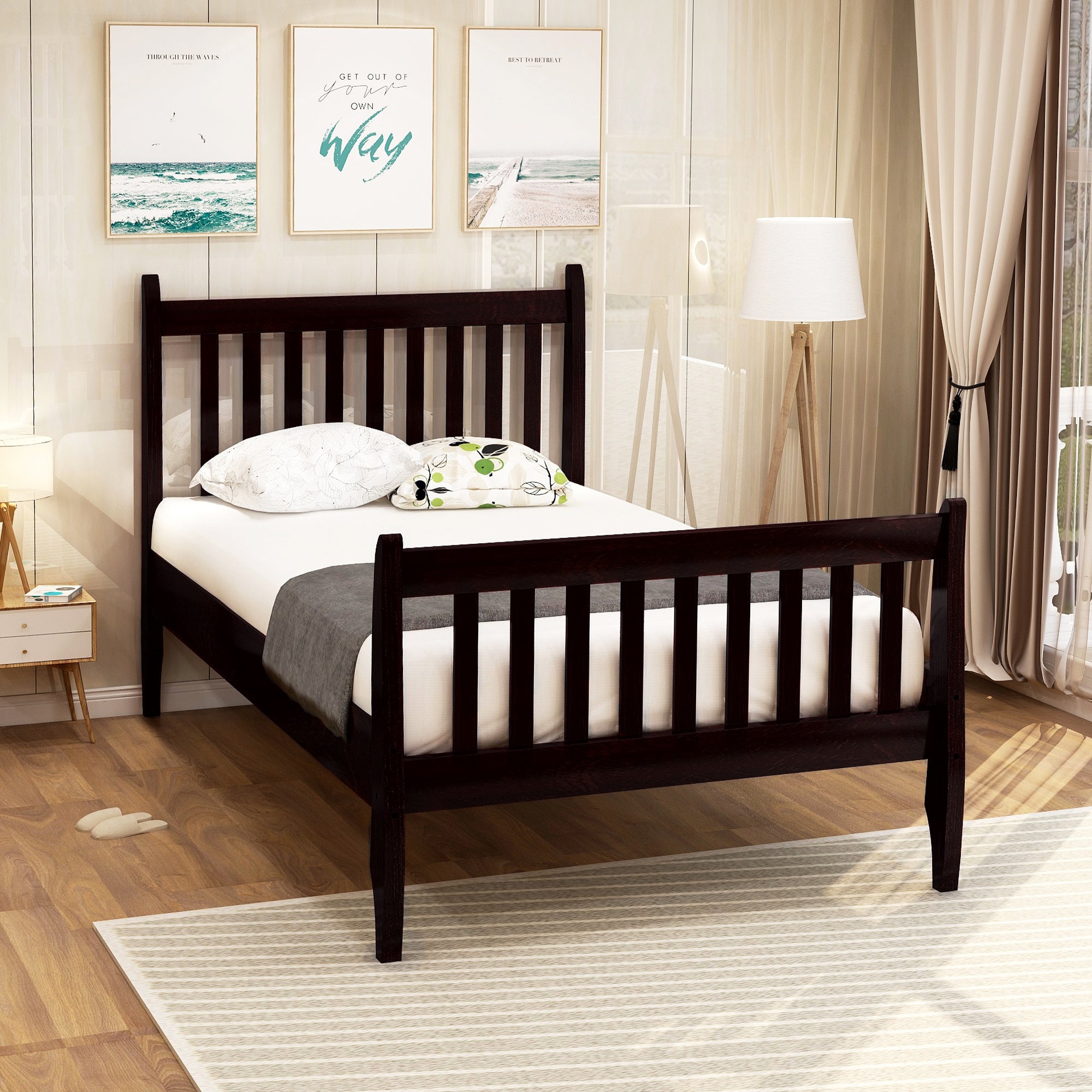 Topmax Wood Platform Twin Bed