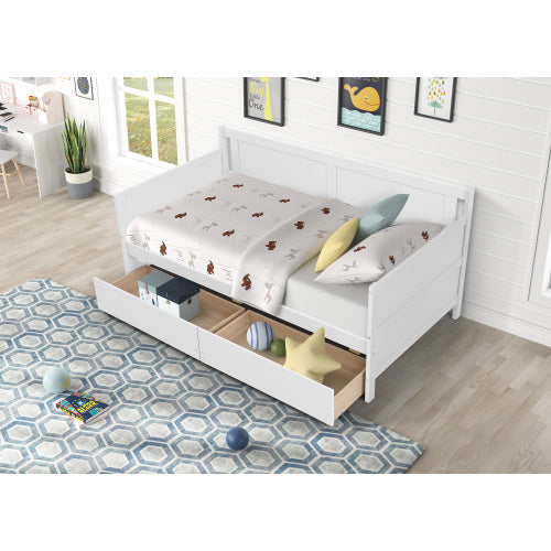 Kaba Kids Daybed with 2 drawers, White