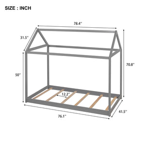 Twin Size Wooden House Bed