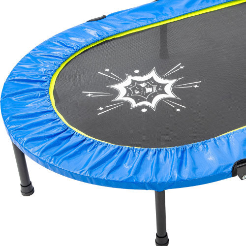MRS Parent-Child Twin Trampoline with Adjustable Handrail and Safety Cover