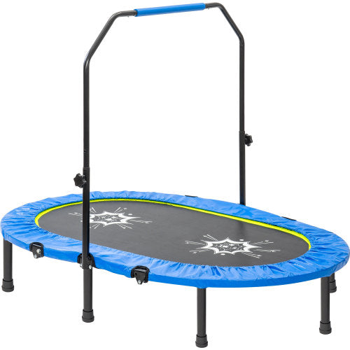 MRS Parent-Child Twin Trampoline with Adjustable Handrail and Safety Cover