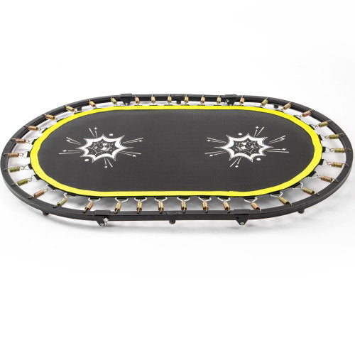 MRS Parent-Child Twin Trampoline with Adjustable Handrail and Safety Cover