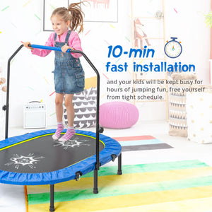 MRS Parent-Child Twin Trampoline with Adjustable Handrail and Safety Cover