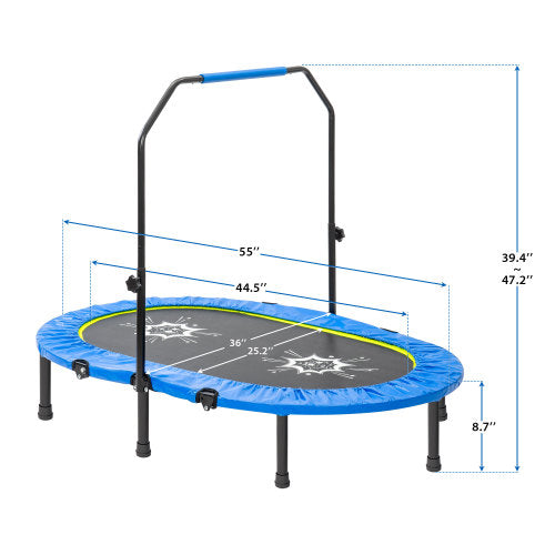 MRS Parent-Child Twin Trampoline with Adjustable Handrail and Safety Cover