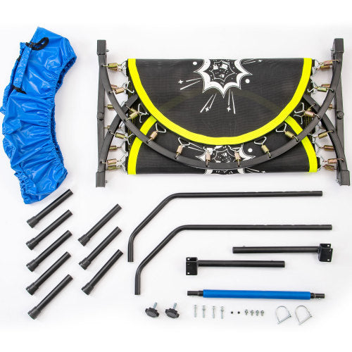 MRS Parent-Child Twin Trampoline with Adjustable Handrail and Safety Cover