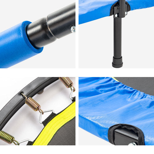 MRS Parent-Child Twin Trampoline with Adjustable Handrail and Safety Cover