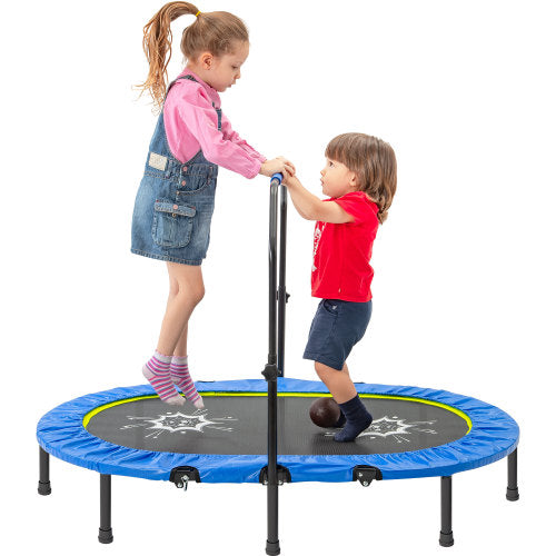 MRS Parent-Child Twin Trampoline with Adjustable Handrail and Safety Cover