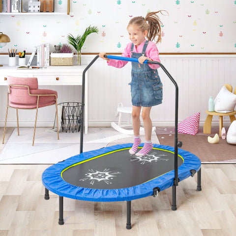Image of MRS Parent-Child Twin Trampoline with Adjustable Handrail and Safety Cover