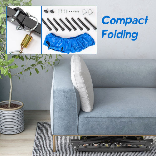 MRS Parent-Child Twin Trampoline with Adjustable Handrail and Safety Cover