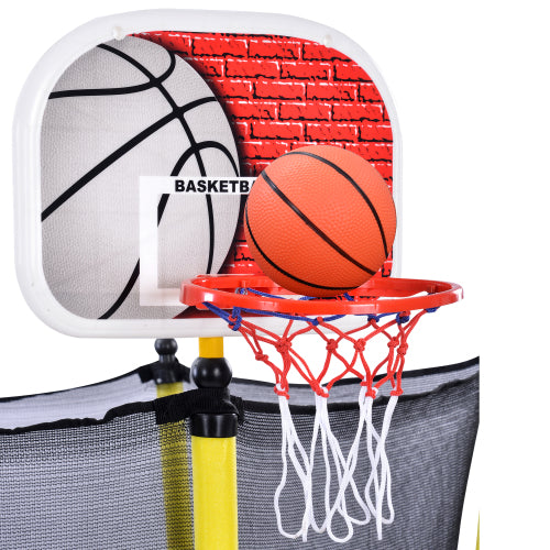 5.5FT Trampoline for Kids - 65" Mini Toddler Trampoline with Enclosure