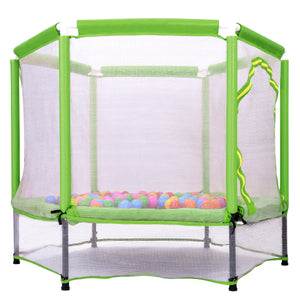 MRS 55” Toddlers Trampoline with Safety Enclosure Net and Balls