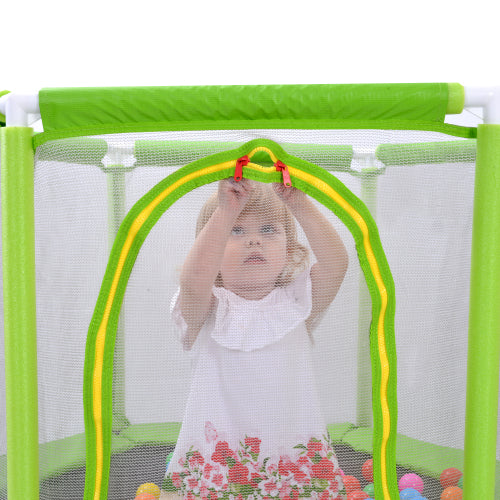 MRS 55” Toddlers Trampoline with Safety Enclosure Net and Balls
