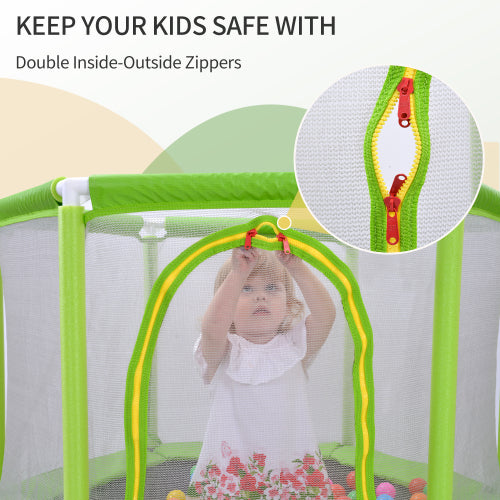 MRS 55” Toddlers Trampoline with Safety Enclosure Net and Balls
